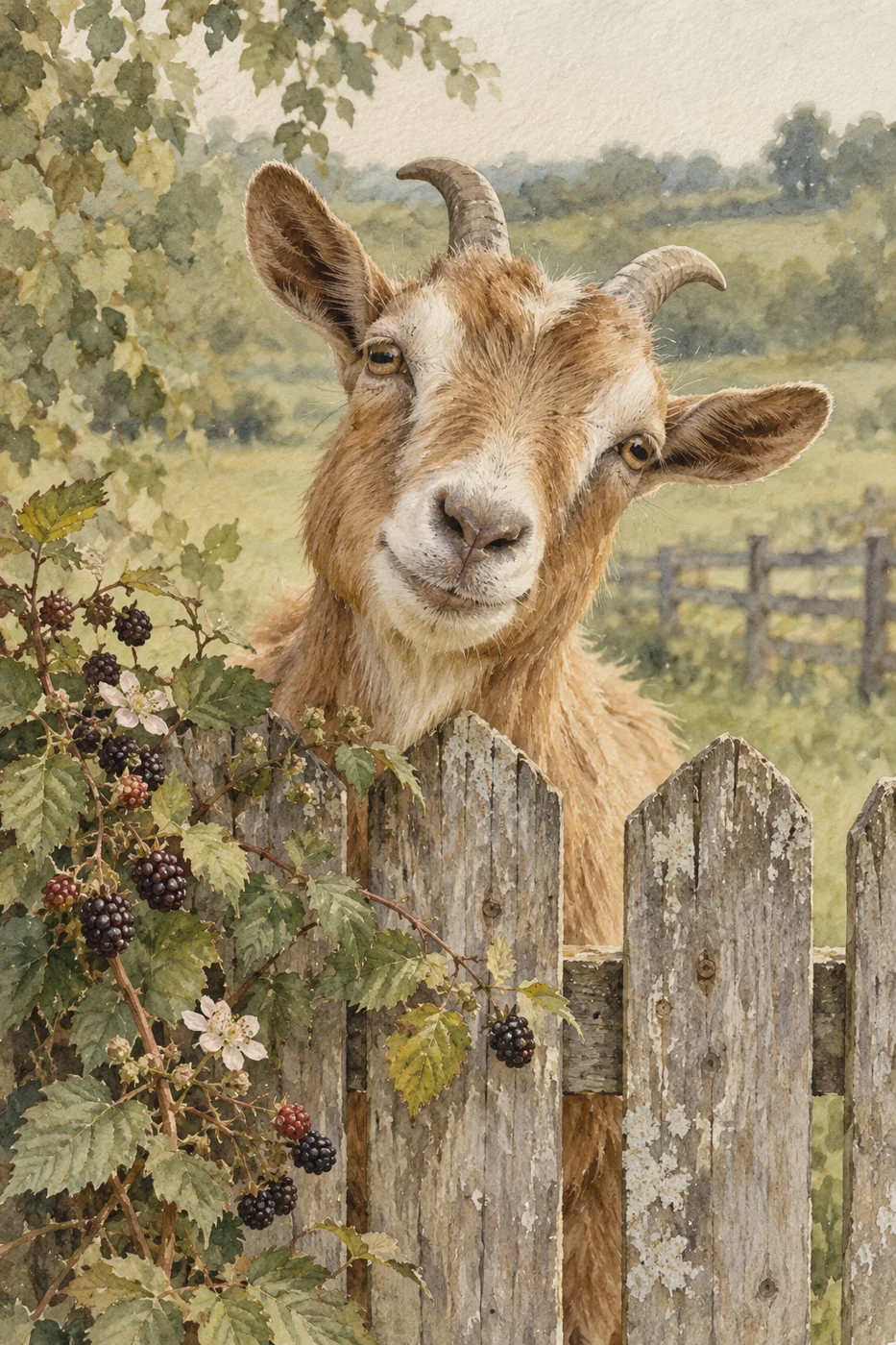 Curious at the Fence artwork detail