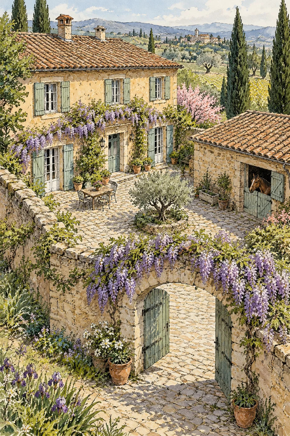April Courtyard artwork detail