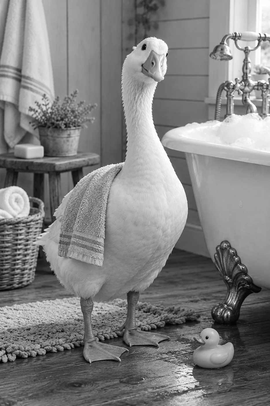 Bathroom Goose Business artwork detail